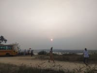 Calm evening by the Rondiha river barrage